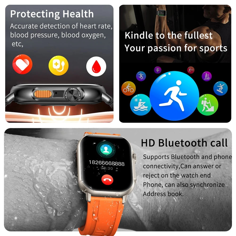 New NFC Bluetooth Call Smart Watch Men Waterproof  For Android IOS